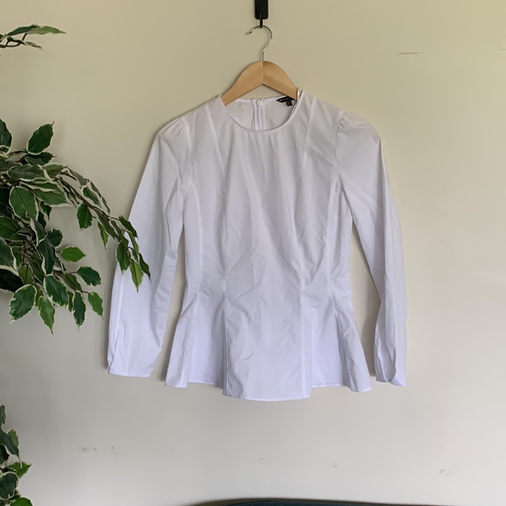 Massimo Dutti size 2 long sleeve white blouse